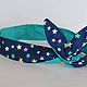 Women's headband Solokha PIN-up blue with stars / mint one, Bandage, Moscow,  Фото №1