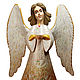 Ангел деревянная статуэтка с ручной росписью, Статуэтки в русском стиле, Хотьково,  Фото №1