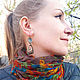 Яркие необычной формы серьги из античной меди. Серьги классические. LoveBoho. Ярмарка Мастеров.  Фото №6
