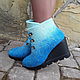Эко сапожки из шерсти Мята. Ботинки. Eco Shoes by Julia Pizar. Интернет-магазин Ярмарка Мастеров.  Фото №2