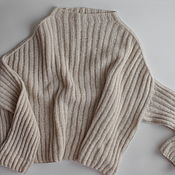 Одежда handmade. Livemaster - original item White knitted sweater oversize 