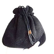 Винтаж handmade. Livemaster - original item Purse pouch,USA,40s,women`s bag bag,reticule,black,antiques. Handmade.