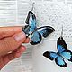 Order Transparent Butterfly Earrings Blue Black Butterfly Epoxy Resin Boho. WonderLand. Livemaster. . Earrings Фото №3