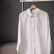Одежда handmade. Livemaster - original item Women`s shirt made of white linen. Handmade.