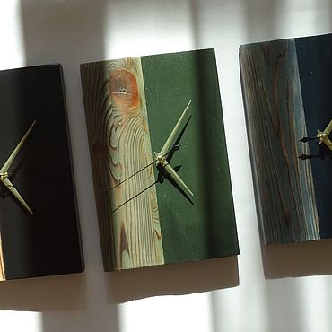 Для дома и интерьера ручной работы. Ярмарка Мастеров - ручная работа Настенные часы деревянные двухцветные в скандинавском стиле. Handmade.