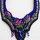 Necklace with lapis embroidered beaded 'scarf'. Necklace. ArtelL. My Livemaster. Фото №5