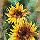  Flowers Sunflowers. Original. Pastel. Pictures. Valeria Akulova ART. Online shopping on My Livemaster.  Фото №2