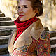 Order Red pattern coat, Women's sheepskin coat with an oriental pattern. Lara (EnigmaStyle). Livemaster. . Coats Фото №3