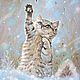 The picture with the cat Warm snowflake baby New year gift. Pictures. give to know the wonders. My Livemaster. Фото №6
