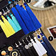 Order Blue earrings brush. Electric color tassel earrings. Only_you_byElena. Livemaster. . Tassel earrings Фото №3