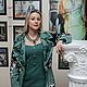 Экошуба и платье Aventurine , премиум класс. Шубы. Одежда и аксессуары Батик ANN LOOK. Интернет-магазин Ярмарка Мастеров.  Фото №2