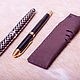 'Business ' pencil Case for pens made of genuine leather, Canisters, St. Petersburg,  Фото №1