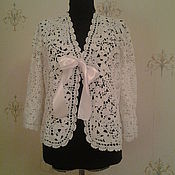 Одежда handmade. Livemaster - original item jacket white openwork. Handmade.