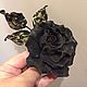 Роза из натуральной итальянской кожи, Брошь-булавка, Москва,  Фото №1