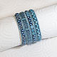Denim Wrap Bracelet Grey-blue Leather and Beaded Bracelet. Braided bracelet. sevenline. My Livemaster. Фото №4