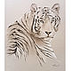 Белый тигр картина, портрет тигра рисунок, Картины, Москва,  Фото №1