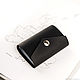 Leather business card holder with magnetic button, made of genuine leather, Business card holders, Moscow,  Фото №1