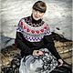 Nordic Rose свитер с круглой кокеткой. Свитеры. Natalia Murchime. Интернет-магазин Ярмарка Мастеров.  Фото №2