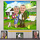 A gift for parents on their wedding anniversary. A cartoon based on a photo, a picture on the wall, Caricature, Moscow,  Фото №1