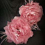 Украшения handmade. Livemaster - original item Flower from leather brooch peony Сolorful. Handmade.