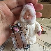 Ватная игрушка,Авторская кукла, папье Маше , игрушка на ёлку
