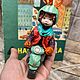 Ватная елочная игрушка. Девочка на мопеде. Елочные игрушки. Алёна Молчанова. Интернет-магазин Ярмарка Мастеров.  Фото №2