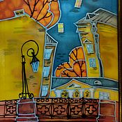 Картины и панно handmade. Livemaster - original item Painting batik with autumn Petersburg (SPb, St. Petersburg). Handmade.