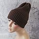 Merino wool beanie hat, knitted, pumpkin, Caps, Ozersk,  Фото №1