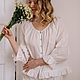 Пижама Jasmin из итальянского батиста молочного цвета. Пижамы. Нежная Одежда (Lula May, Дарья). Ярмарка Мастеров.  Фото №9