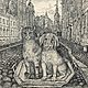 Друзья. Собачка и котик. Офорт. Художник - Строганов Леонид, Картины, Санкт-Петербург,  Фото №1