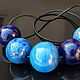 Колье из выдувного стекла "Грозовое небо". Колье. Terrakota lampwork (Анна Иванова). Интернет-магазин Ярмарка Мастеров.  Фото №2