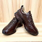 Обувь ручной работы handmade. Livemaster - original item Sneakers made of genuine crocodile leather, in dark brown color.. Handmade.