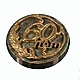 Медаль 60 лет из бронзы на основе из змеевика (круглая), Медали, Куса,  Фото №1