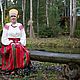 Рубаха женская с ручной вышивкой "Жена", Народные костюмы, Москва,  Фото №1