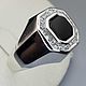 Order Silver ring with black onyx 8h8 mm and cubic zirconia. yakitoriya. Livemaster. . Ring Фото №3