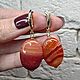 Серьги с агатом, серьги с камнями, красные серьги овальные подвески. Серьги классические. Irina Moro (Ирина Моро украшения). Ярмарка Мастеров.  Фото №12