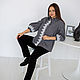 Author's plaid blouse made of cotton with lace, Blouses, Novosibirsk,  Фото №1