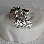 Украшения handmade. Livemaster - original item Stud earrings silver moissanites 0,6 carat. Handmade.