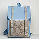 Leather backpack 'Moscow' blue gray snake, Backpacks, Moscow,  Фото №1
