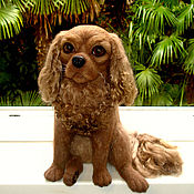 Куклы и игрушки handmade. Livemaster - original item Dog Zlata interior toy dog felted from wool. Handmade.