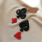 Украшения handmade. Livemaster - original item Asymmetric earrings-suit. Black evening earrings. Handmade.