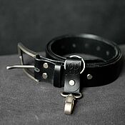 Аксессуары handmade. Livemaster - original item 38 mm belt, black with metal buckle. Handmade.