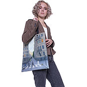 Сумки и аксессуары handmade. Livemaster - original item Shopper bag to buy in Moscow with author`s prints And. Ulumbekova. Handmade.
