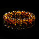 Amber bracelet 16 cm of cognac-colored balls (12mm) with elastic band, Bead bracelet, Kaliningrad,  Фото №1
