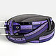 Cinturón de cuero negro y púrpura, Straps, Ivanovo,  Фото №1