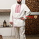 Order Men's shirt traditional 'polar bear' with collar. Slavyanskie uzory. Livemaster. . People\\\'s shirts Фото №3