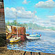 Oil painting 'a backwater on the Oka river', 60-60 cm. Pictures. Zhanne Shepetova. My Livemaster. Фото №4