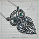 Pendant 'Owl with green eyes' - 925 silver, Beads1, Kostroma,  Фото №1