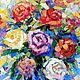 Oil painting roses - buy a vivid picture of the Shiryaevo Natalia
