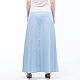 Long skirt made of blue linen. Skirts. etnoart. My Livemaster. Фото №5